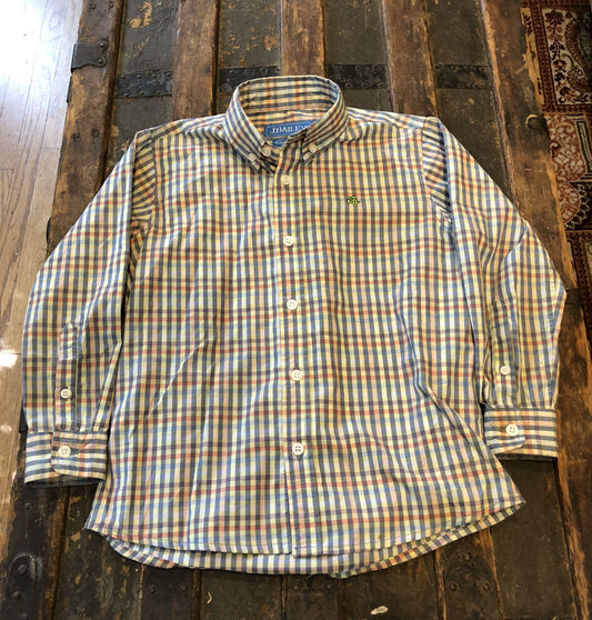 J. Bailey Boys Rosco Multi-Colored Checkered Cotton Blend Size 5 Shirt