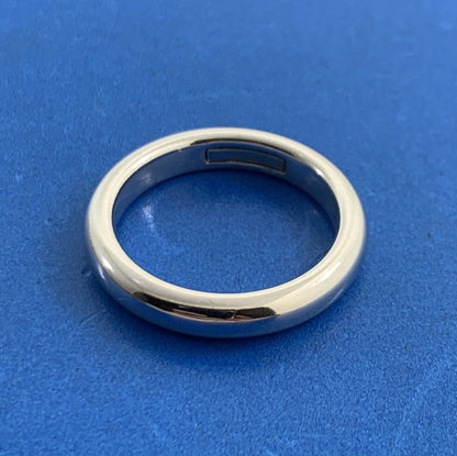 Milor Italy 14K White Gold Minimalist Polished Size 8 Wedding Band Ring