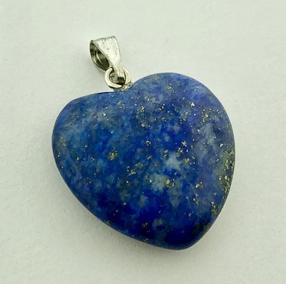 Ladies Silver Tone Lapis Lazuli Heart Power Vision Spirit Statement Pendant