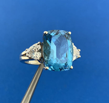 Sterling Silver 925 Blue Topaz Cubic Zirconia Accent Statement Ring