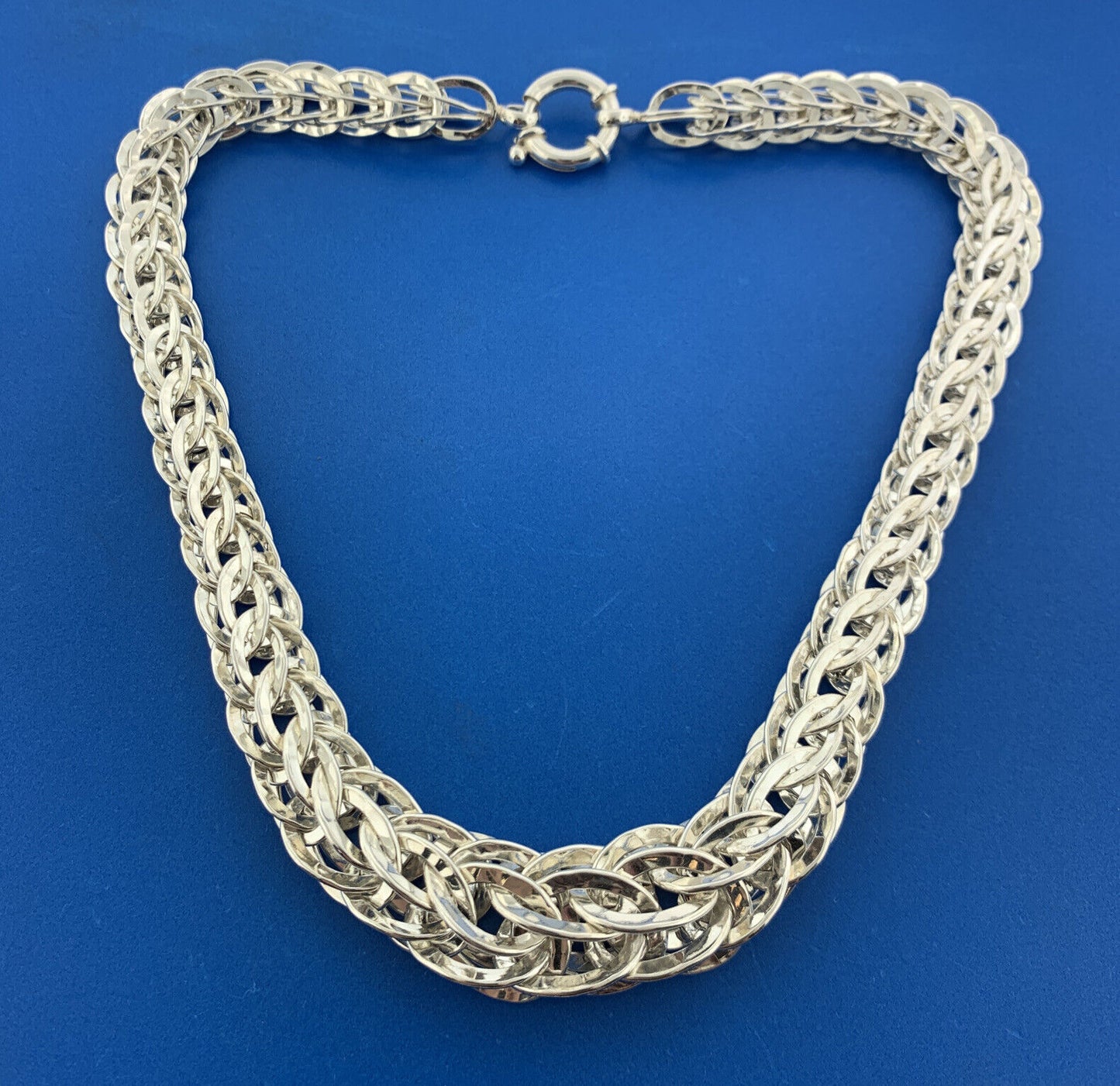 Designer Atasay Kuyumculuk AK Turkey Sterling Silver Statement Chain Necklace