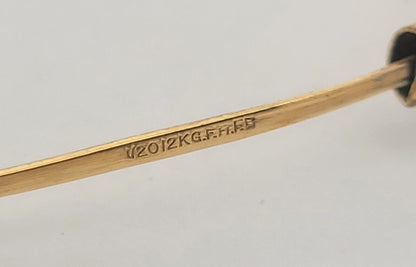 Vintage 12K Yellow Gold Filled Engraved Floral Heart Child Bangle Bracelet