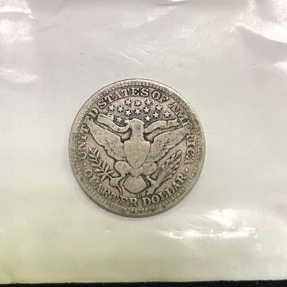 1914 D Barber Silver Quarter 25c $.25 Better Key Denver Rare Scarce