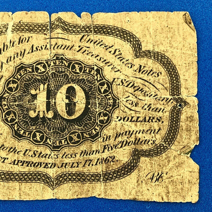 1862 1st Issue 10 Cents Postage Fractional Currency Civil War Note Fr. 1240