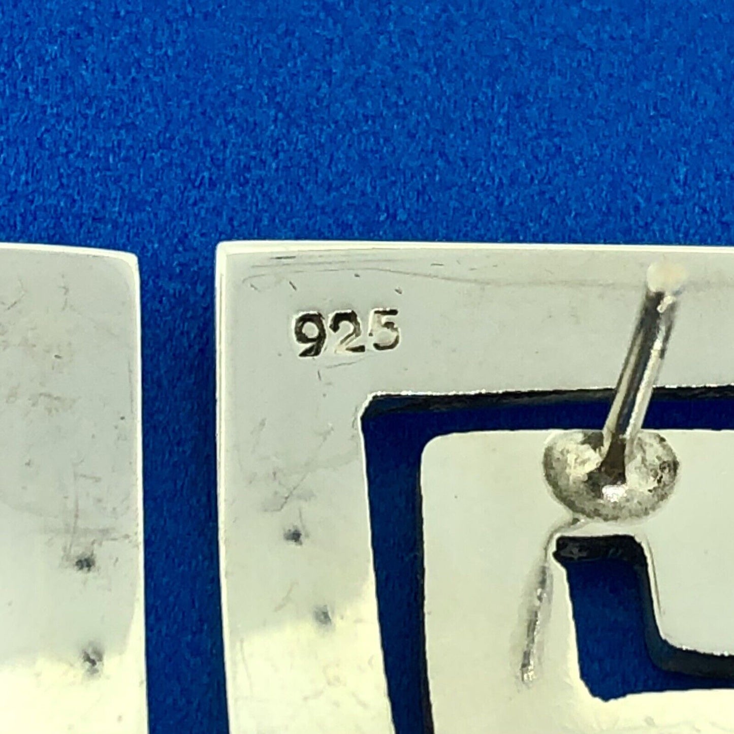 Retro 925 Sterling Silver Modernist Crop Circle Abstract Statement Stud Earrings