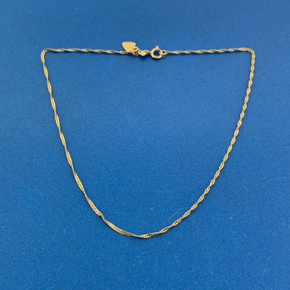 Beverly Hills Gold 14K Yellow Gold Twisted Diamond Cut Rope Chain Anklet Bracelet