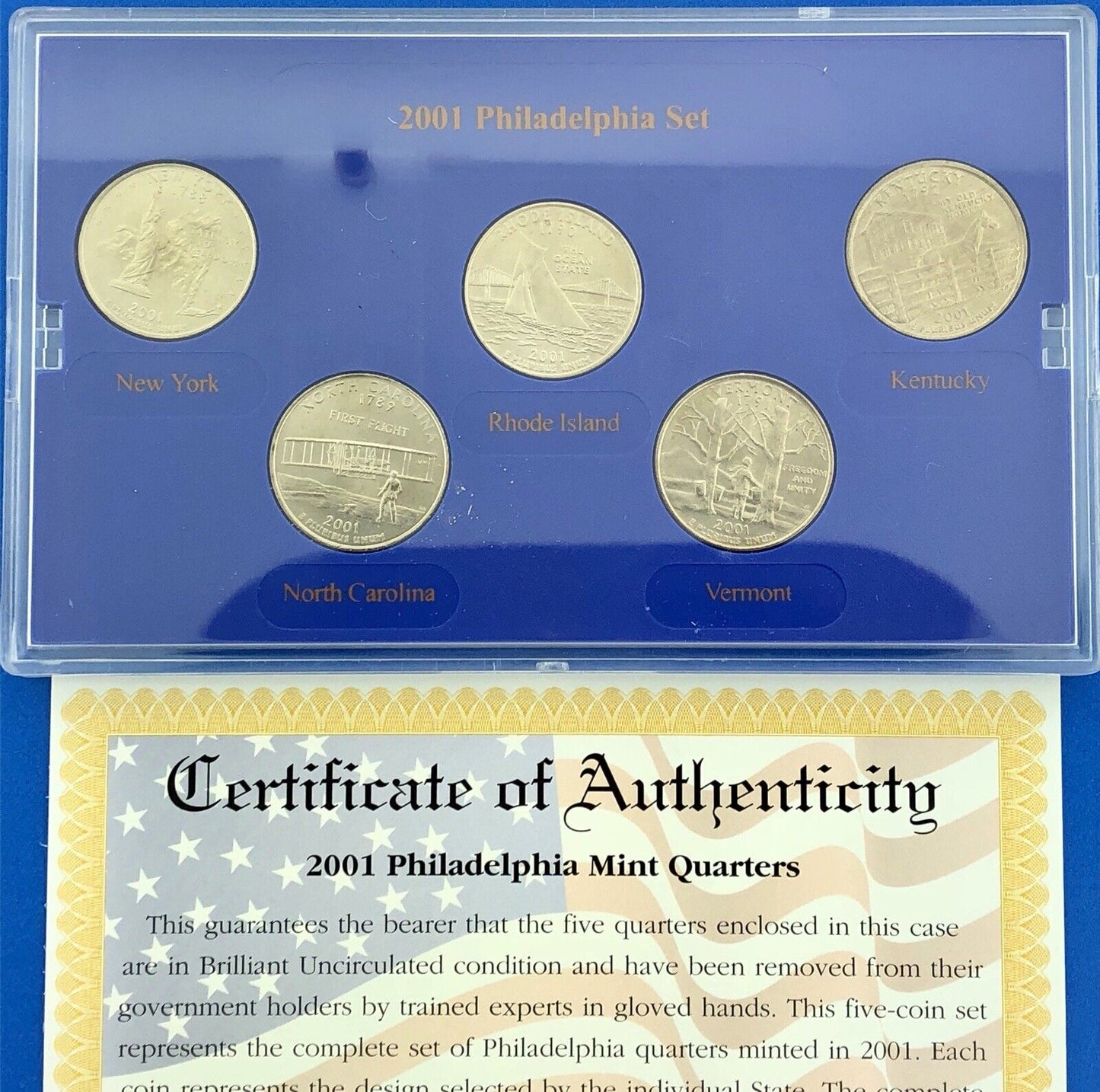 2001 P D State Quarter Collection Platinum Gold Philadelphia Denver 20 Coin Lot