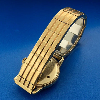 Art Deco Croton Automatic Mens 10K Yellow Gold 17j GEMEX Band Wrist Watch