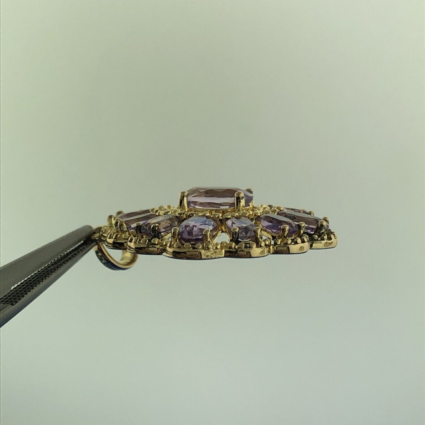 Designer OT Turkey 925 Sterling Silver Vermeil Amethyst Triple Link Bracelet