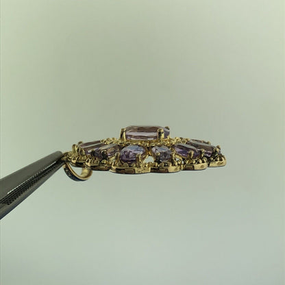 Designer OT Turkey 925 Sterling Silver Vermeil Amethyst Triple Link Bracelet