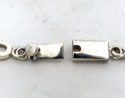 Estate Taxco TR-167 925 Sterling Silver Paper Clip Chain Statement Necklace