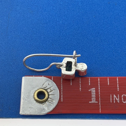 Sterling Silver Peridot Pearl Accented August Occasion Dangle Earrings