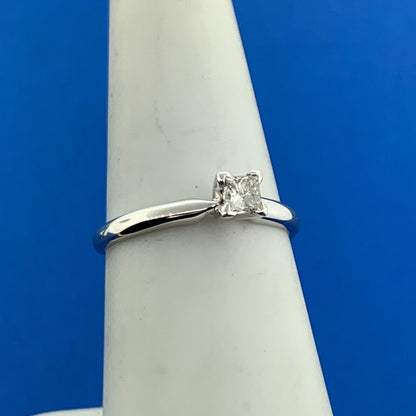 Designer 14K White Gold Princess Diamond Solitaire Engagement Ring