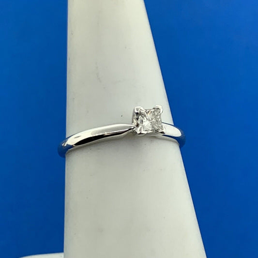 Designer 14K White Gold Princess Diamond Solitaire Engagement Ring