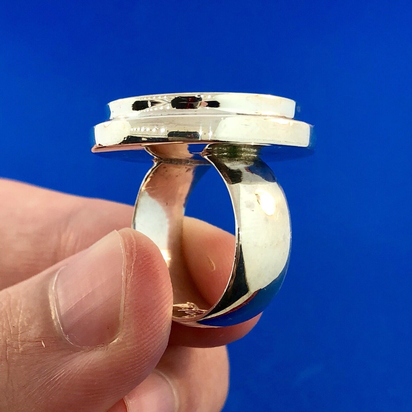 Designer Sterling Silver Natural Shiva Eye Snail Shell Protection Statement Ring