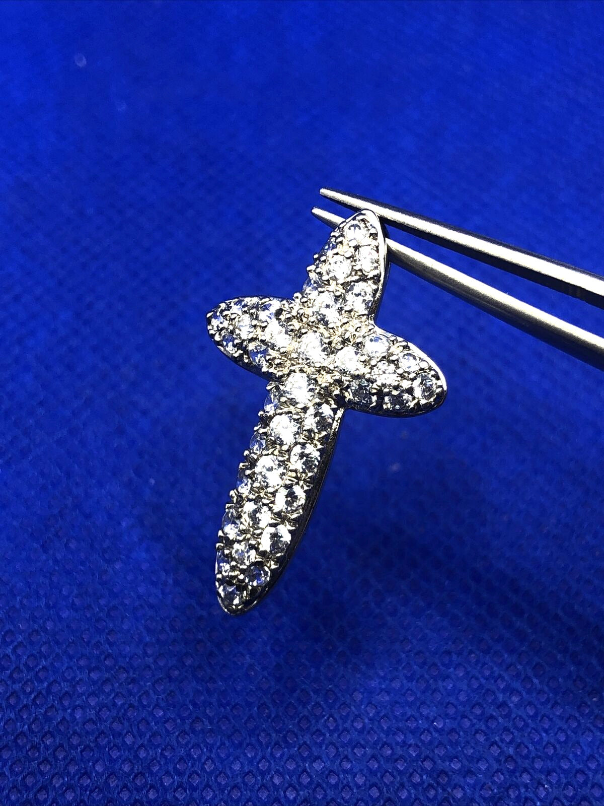 Designer Cubic Zirconia 925 Sterling Silver Religious Communion Cross Pendant