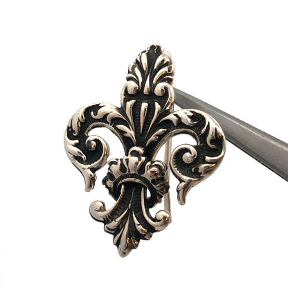 Vintage 925 Sterling Silver Scroll Filigree Textured Fleur De Lis Hook Earrings