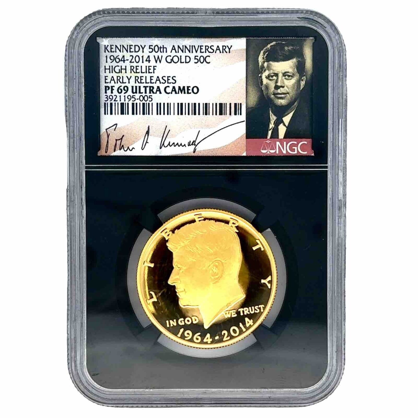 2014-W Kennedy 50th Anniversary 3/4 oz. Gold Proof NGC PF 69 Ultra Cameo UCAM