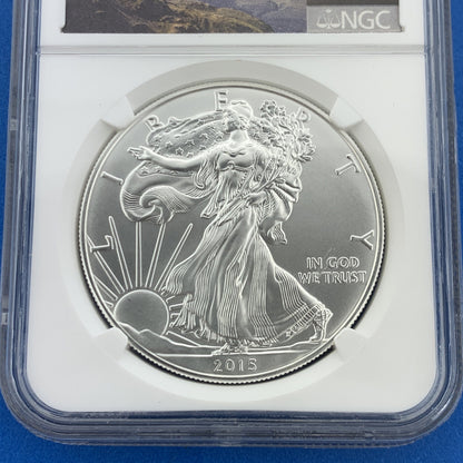 2015 American Silver Eagle 999 Fine 1 Oz Silver NGC MS69 First Release Eagle Lab