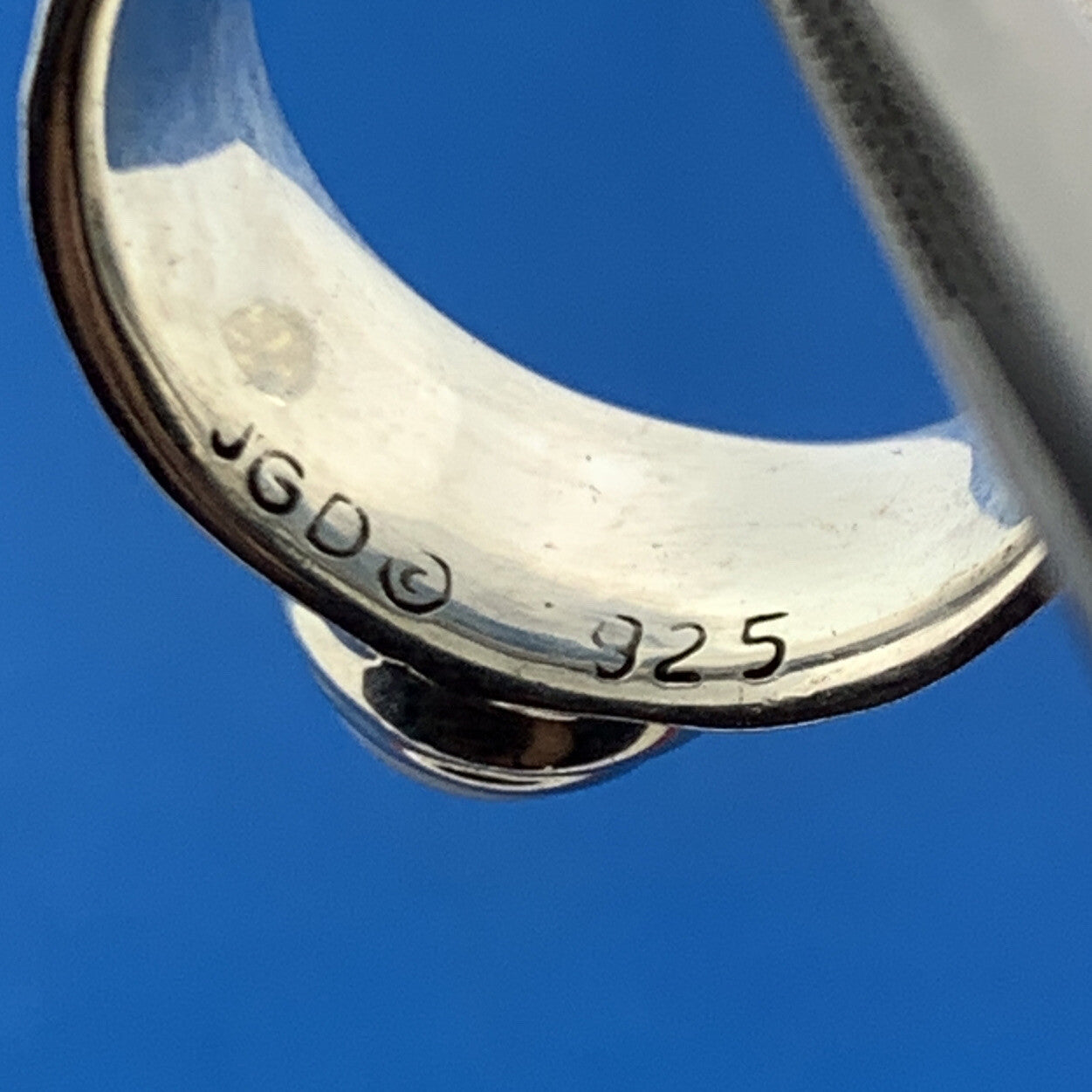 Designer 925 Sterling Silver Pearl Fleur De Lis Scroll Cigar Band Ring