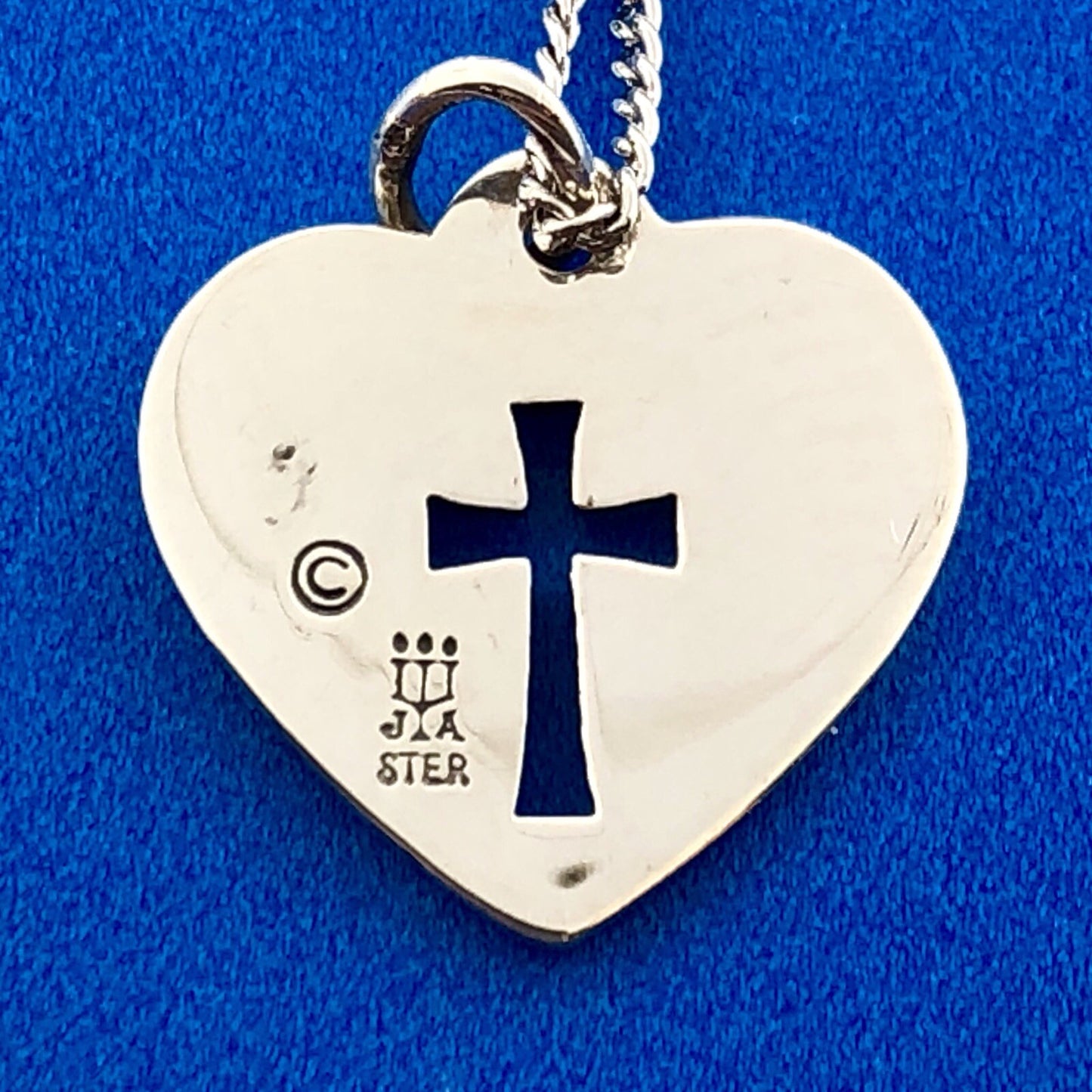 James Avery 925 Sterling Silver Crosslet Heart Religious Charm Pendant Necklace