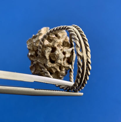 Artisan 925 Sterling Silver Nugget Flower Cluster Statement Dome Size 5.5 Ring