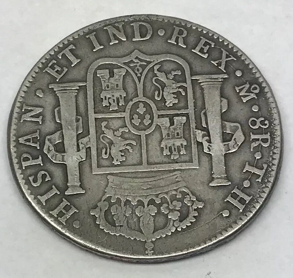 1809 TH Silver 8 Reales Mexico City Mint Pillar Dollar Colonial Coin
