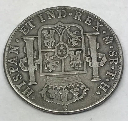 1809 TH Silver 8 Reales Mexico City Mint Pillar Dollar Colonial Coin
