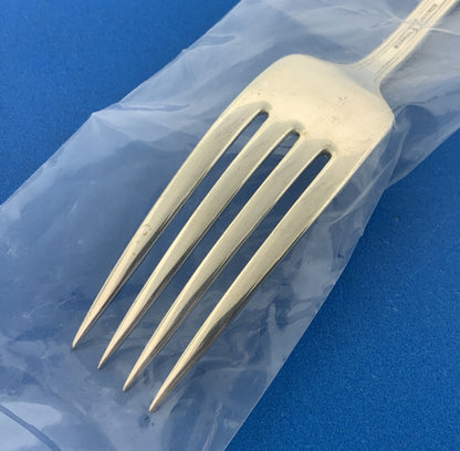 Designer Wallace Sterling Silver 925 Rose Point Pattern 7" Dinner Fork