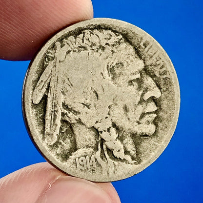 1914 S Indian Head Buffalo Nickel Better Key Scarce San Francisco Mint Coin