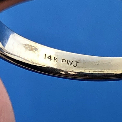 Stunning PWJ 14K White Gold Princess Cut Diamond Solitaire Engagement Ring