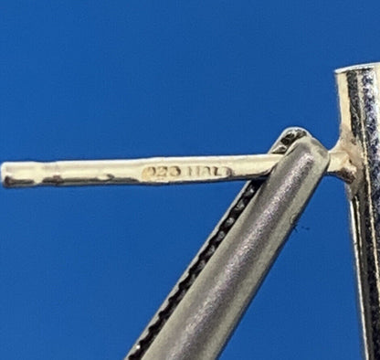 Designer Italy 925 Sterling Silver Modernist Tubular Dangle Statement Earrings