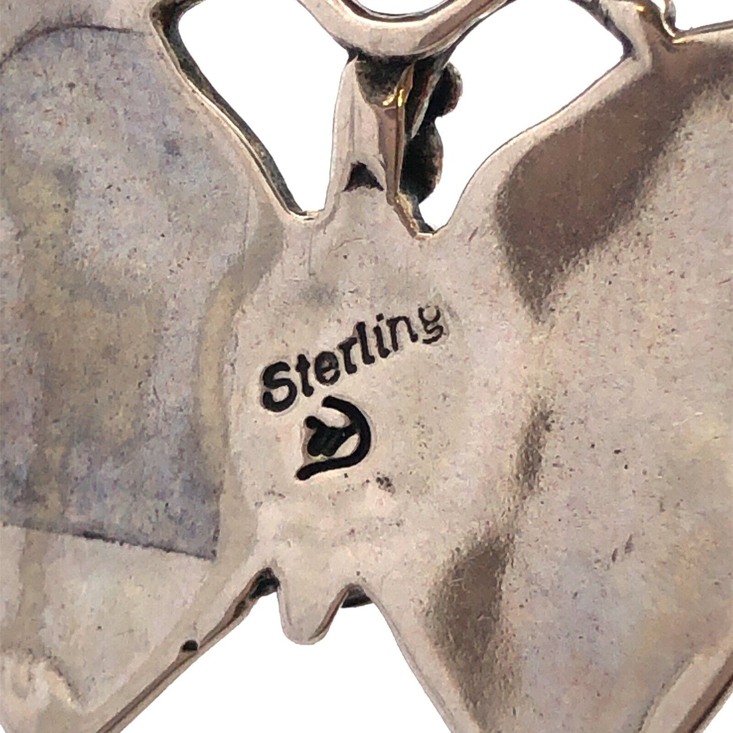 Native American 925 Sterling Silver Pink Agate Storyteller Butterfly Necklace