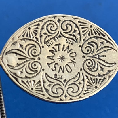 Konstantino 925 Sterling Silver 18K Yellow Gold Turquoise Oval Pendant