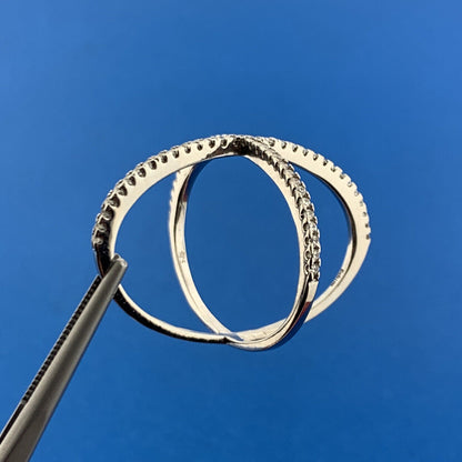 Estate 925 Sterling Silver Cubic Zirconia Axis Infinity Eternity Statement Ring