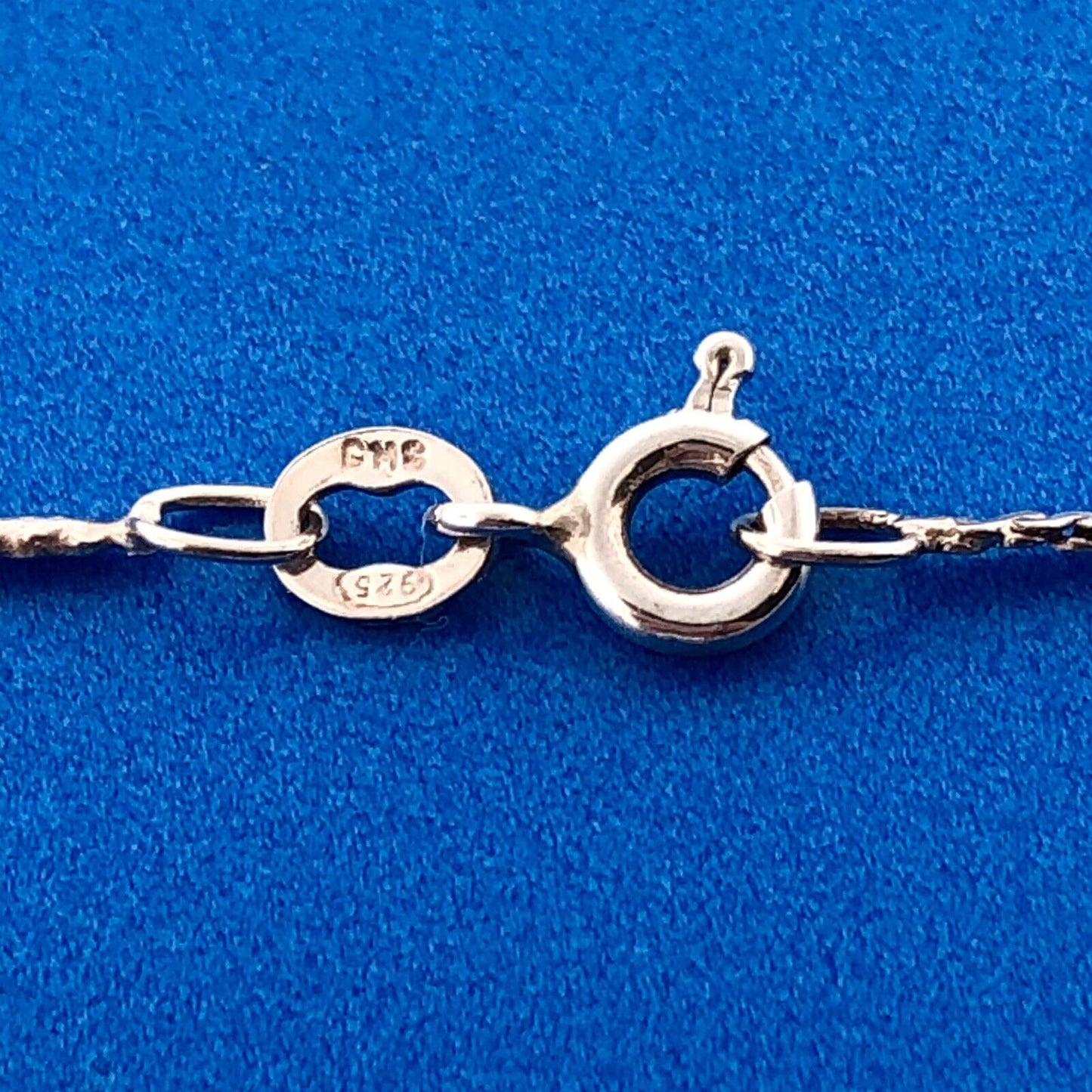 Stunning Sterling Silver 925 Cabochon Larimar Triangular S Link 15" Necklace