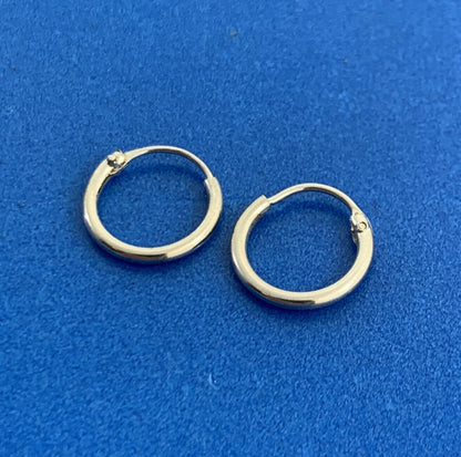 Sterling Silver 925 Tiny Petite Huggy Hoop Earrings