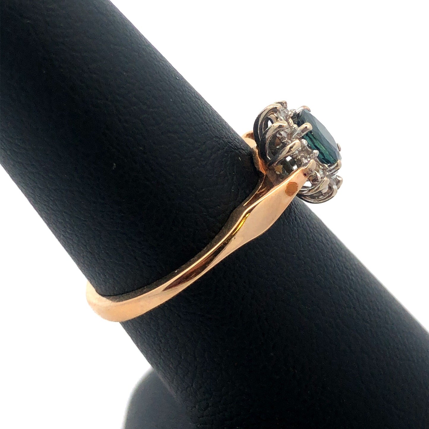 Vintage 14K Yellow Gold Sapphire Diamond Promise Engagement Anniversary Ring