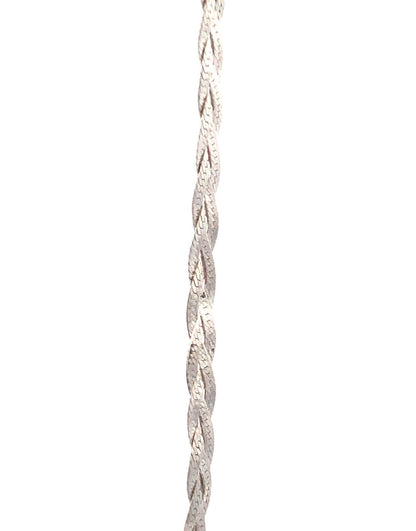 Designer 925 Sterling Silver Flat Herringbone Braided Chain Necklace