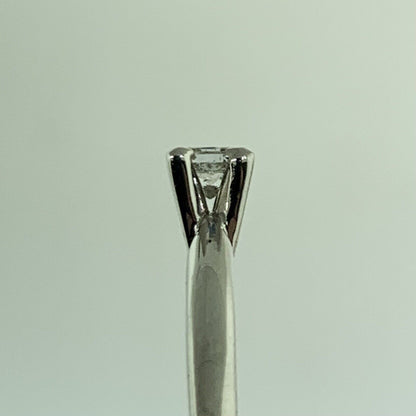 Designer 14K White Gold Princess Diamond Solitaire Engagement Ring