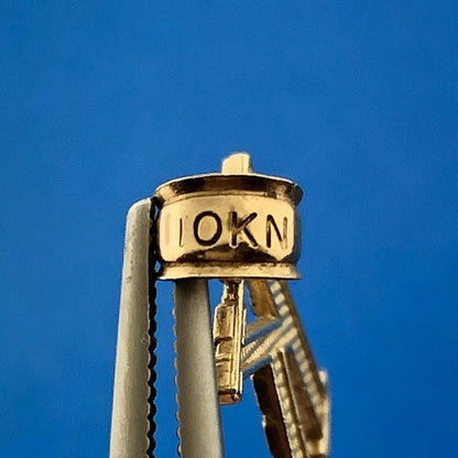 Gorgeous 10k Yellow Gold Textured Alphabet Initial Letter K Dangle Pendant