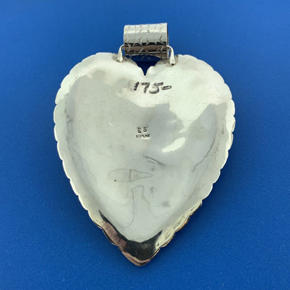 Navajo ES Elaine Sam Sterling Silver 925 Lapis Lazuli Turquoise Pendant