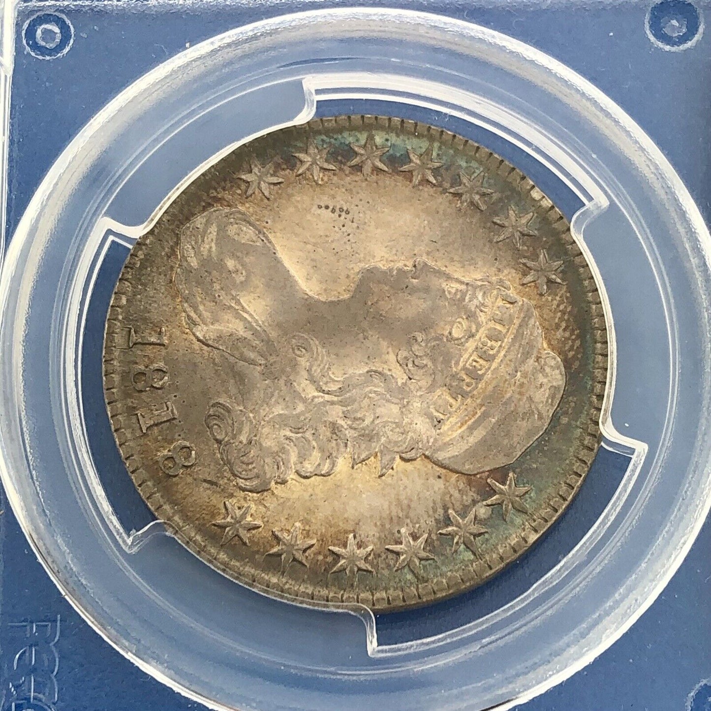 1818 Capped Bust Silver Half Dollar 50c Lettered Edge PCGS Genuine AU Details
