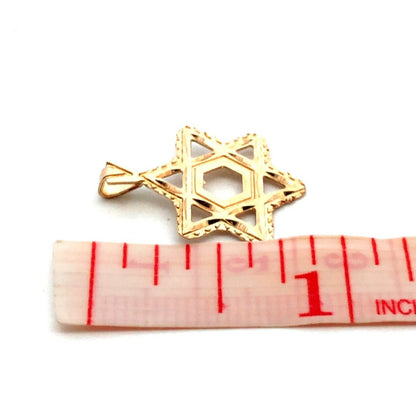Designer 18K Yellow Gold Star of David Jewish Pendant