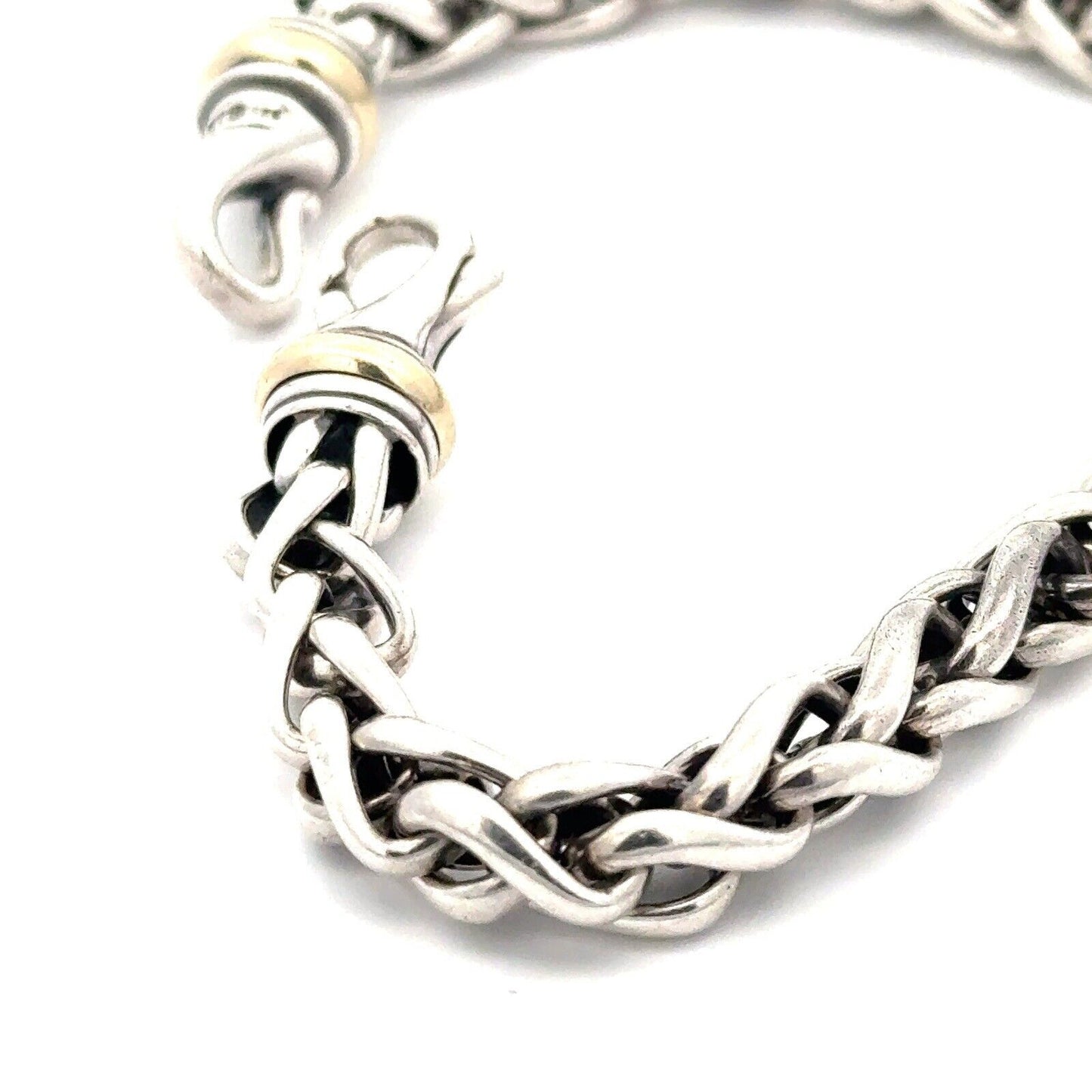 David Yurman 925 Sterling Silver 18K Yellow Gold Cable Classics Chain Bracelet