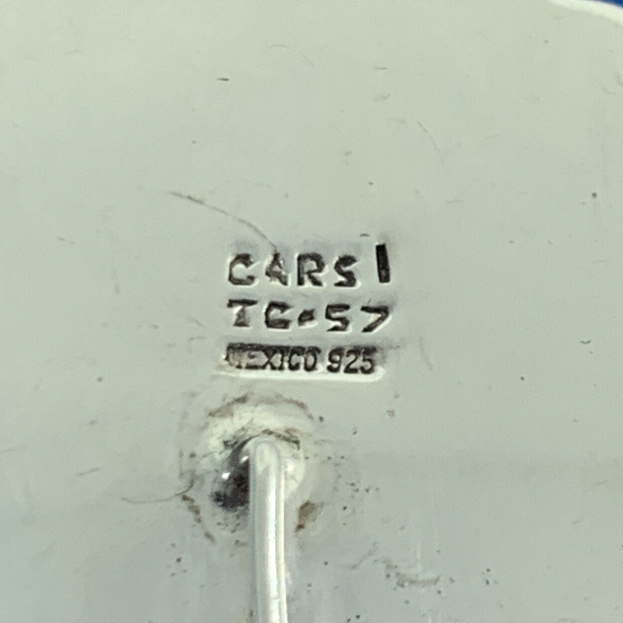 Taxco Mexico 925 Sterling Silver Turquoise Cross Statement Pendant