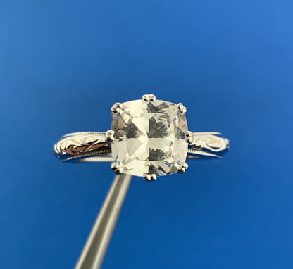 Designer TACORI 925 Sterling Silver Princess Asscher Cubic Zirconia Ring