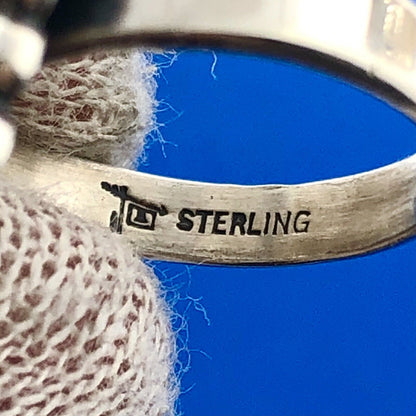 Bell Trading Post 925 Sterling Silver Red Green Jasper Cabochon Statement Ring