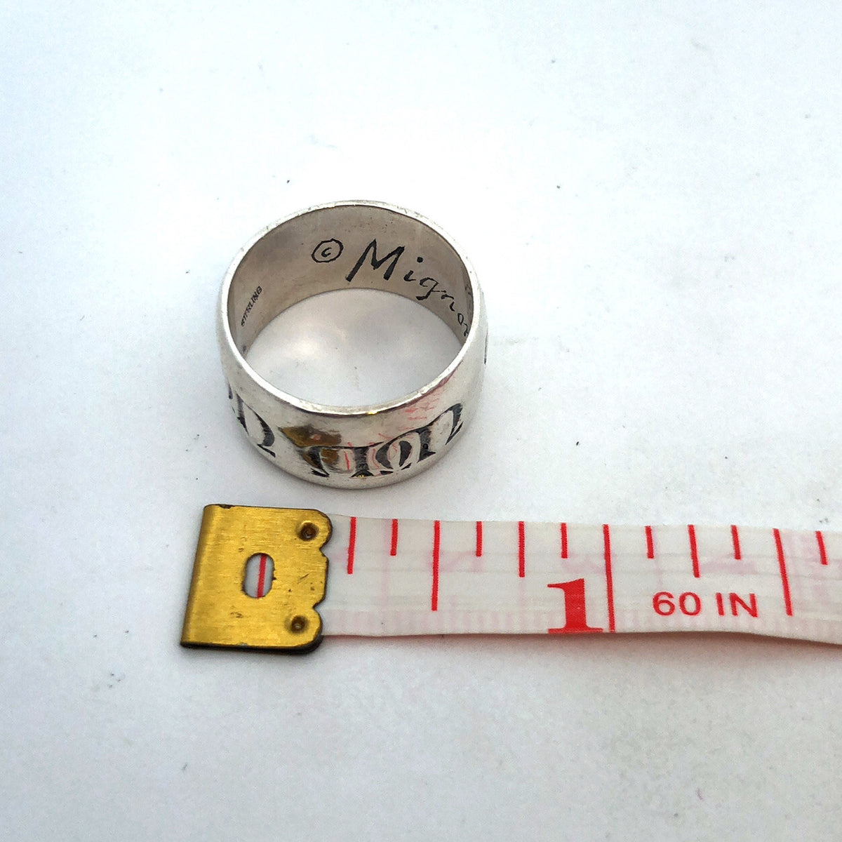 Mignon Faget Retired 925 Sterling Silver Millennium Collection Wide Band Ring