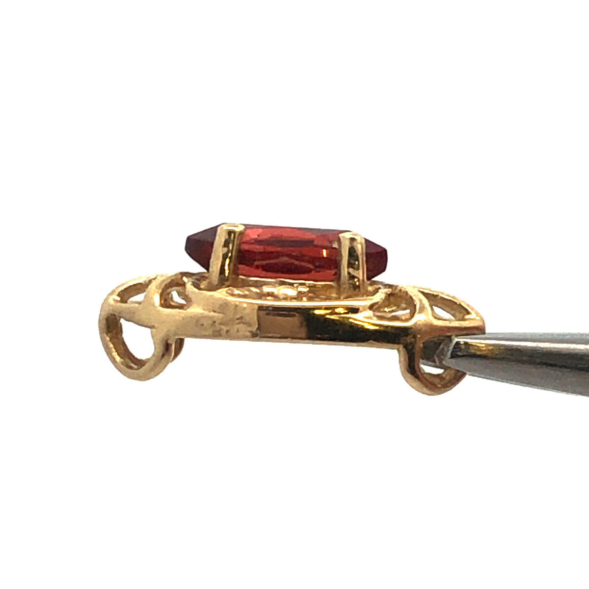 Designer 10K Yellow Gold Oval Egg Shaped Ribbed Bead Slide Bracelet Spacer Charm